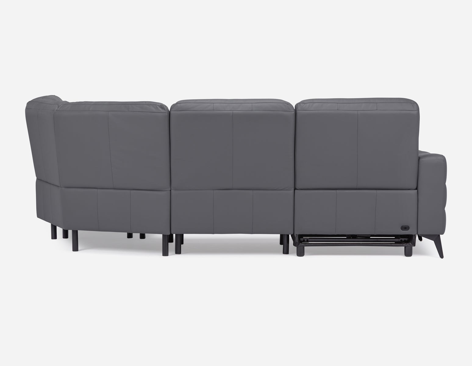 BILLIE canapé d'angle inclinable 100% cuir avec commande électrique côté  droit undefined