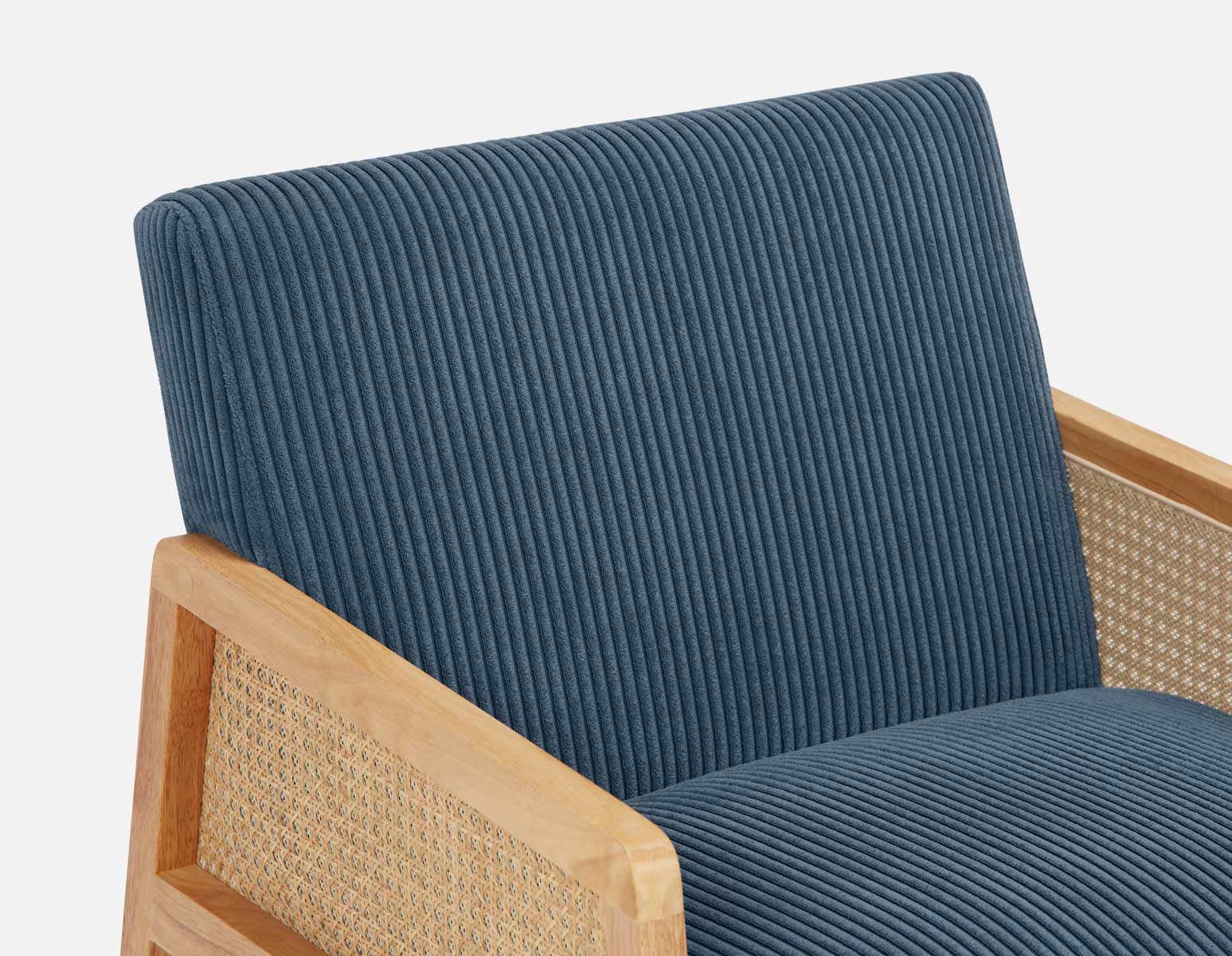 BECKETT fauteuil aux accents de velours côtelé et de rotin undefined