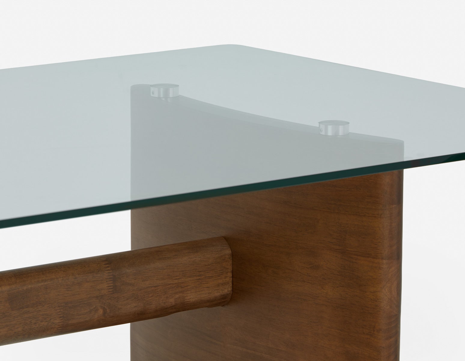 JOELLE solid rubberwood dining table with tempered glass top 200 cm undefined