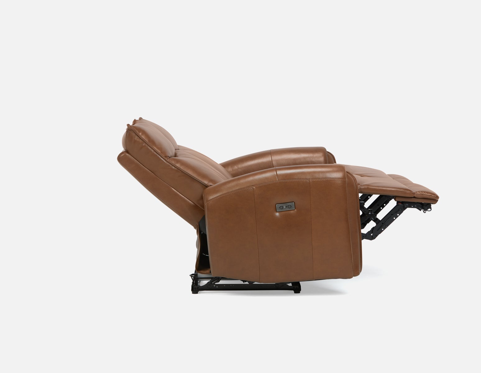 CALVERO contemporary power-reclining 100% leather loveseat with usb port undefined
