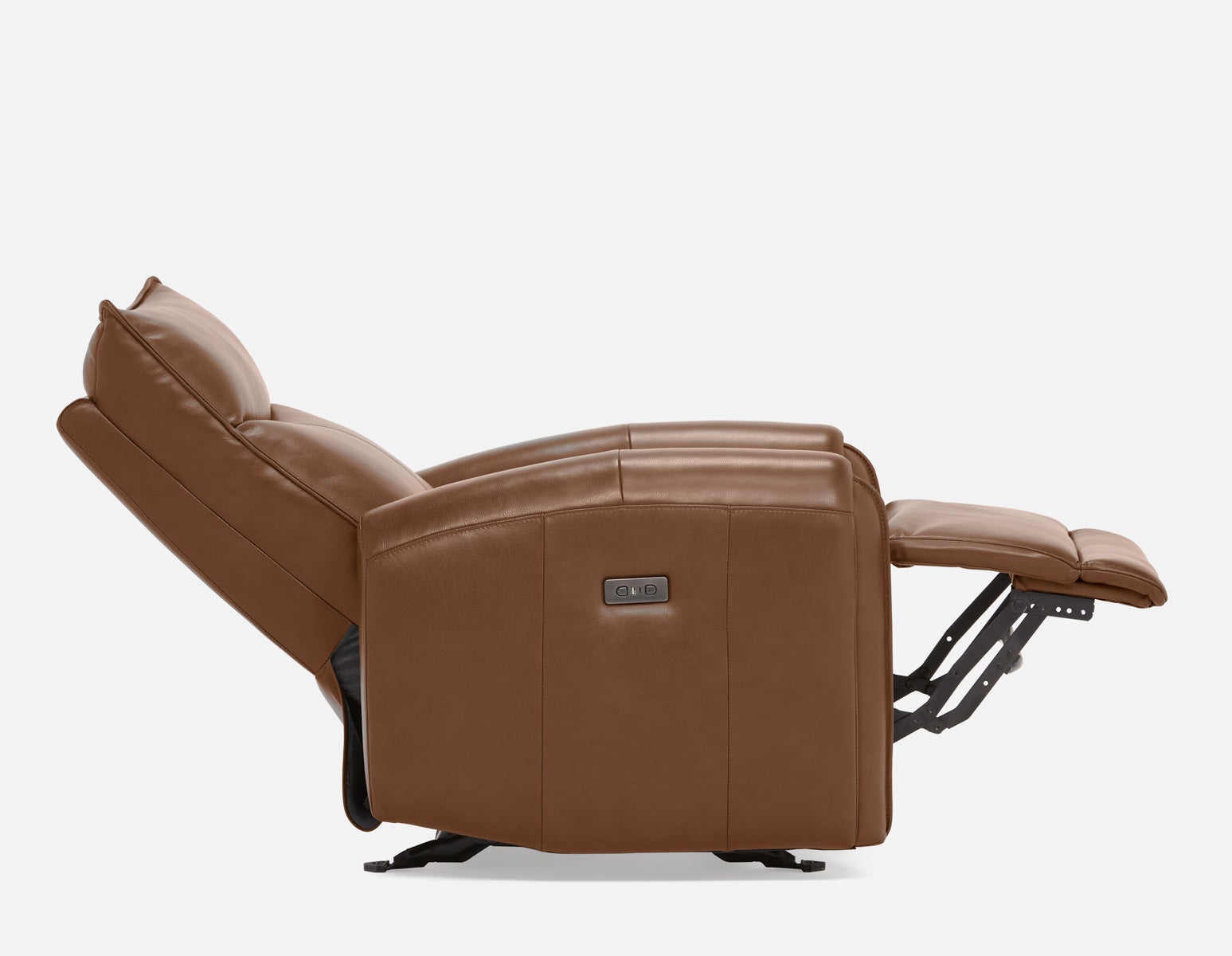 CALVERO contemporary power-reclining and glider 100% leather armchair with usb port undefined