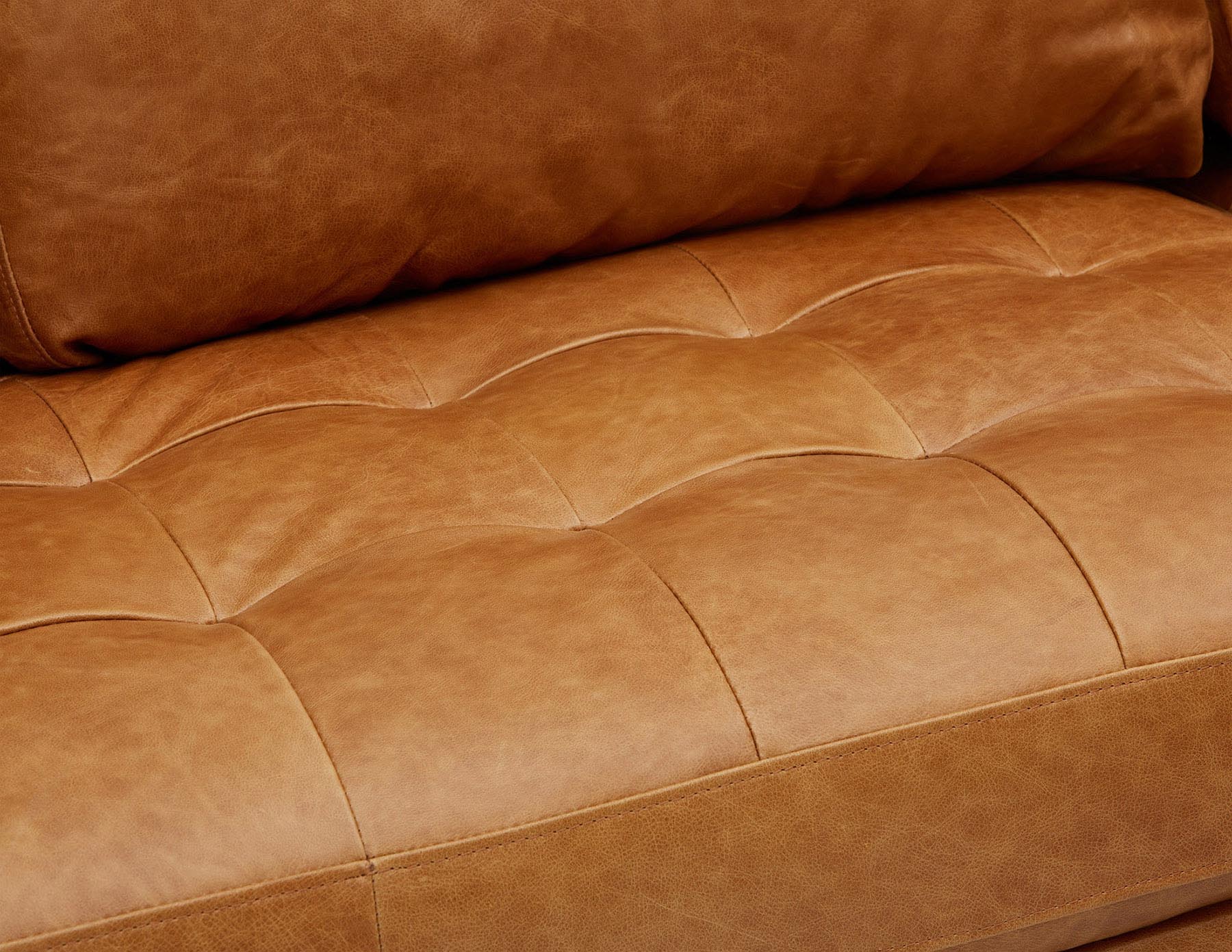 KINSEY mid-century modern right-facing 100% leather sectional sofa undefined