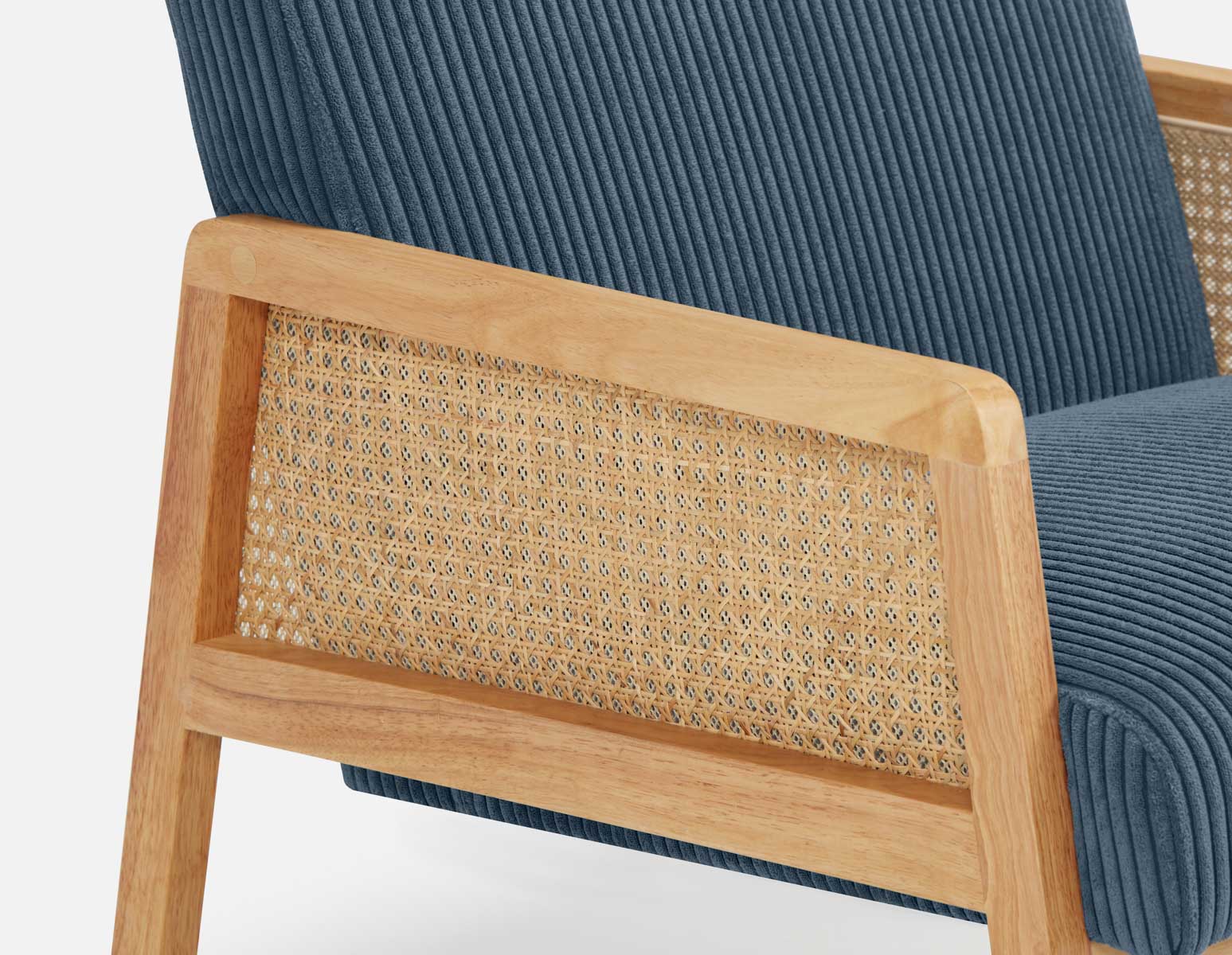 BECKETT fauteuil aux accents de velours côtelé et de rotin undefined