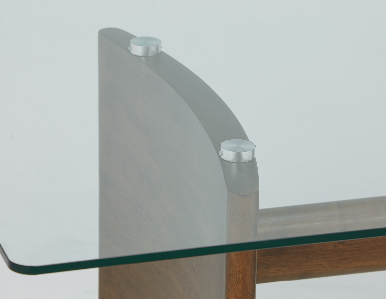 JOELLE solid rubberwood dining table with tempered glass top 200 cm undefined
