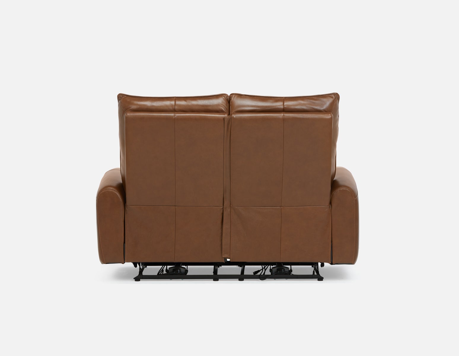 CALVERO contemporary power-reclining 100% leather loveseat with usb port undefined