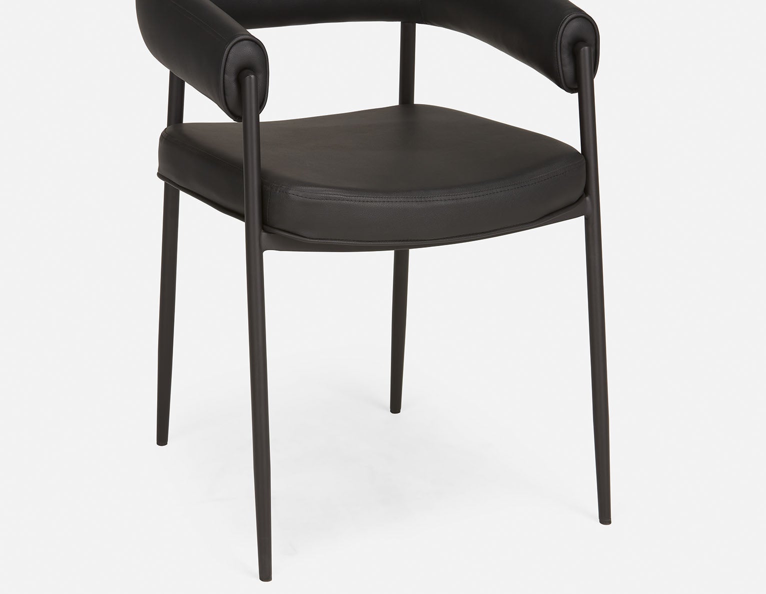 TAURO Leatherette chair brushed frame