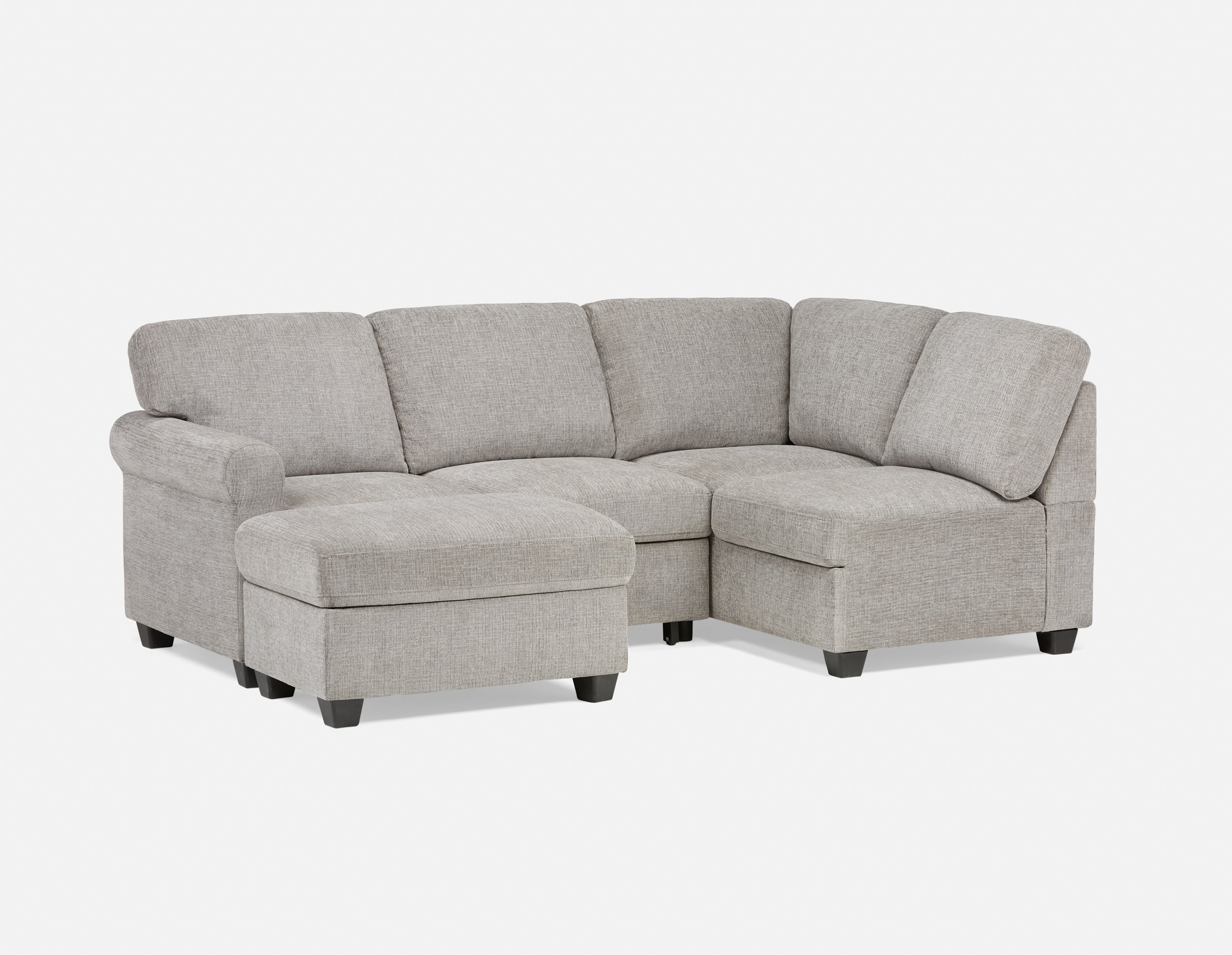 DELPHINE traditional right-facing sectional sofa-bed with storage undefined