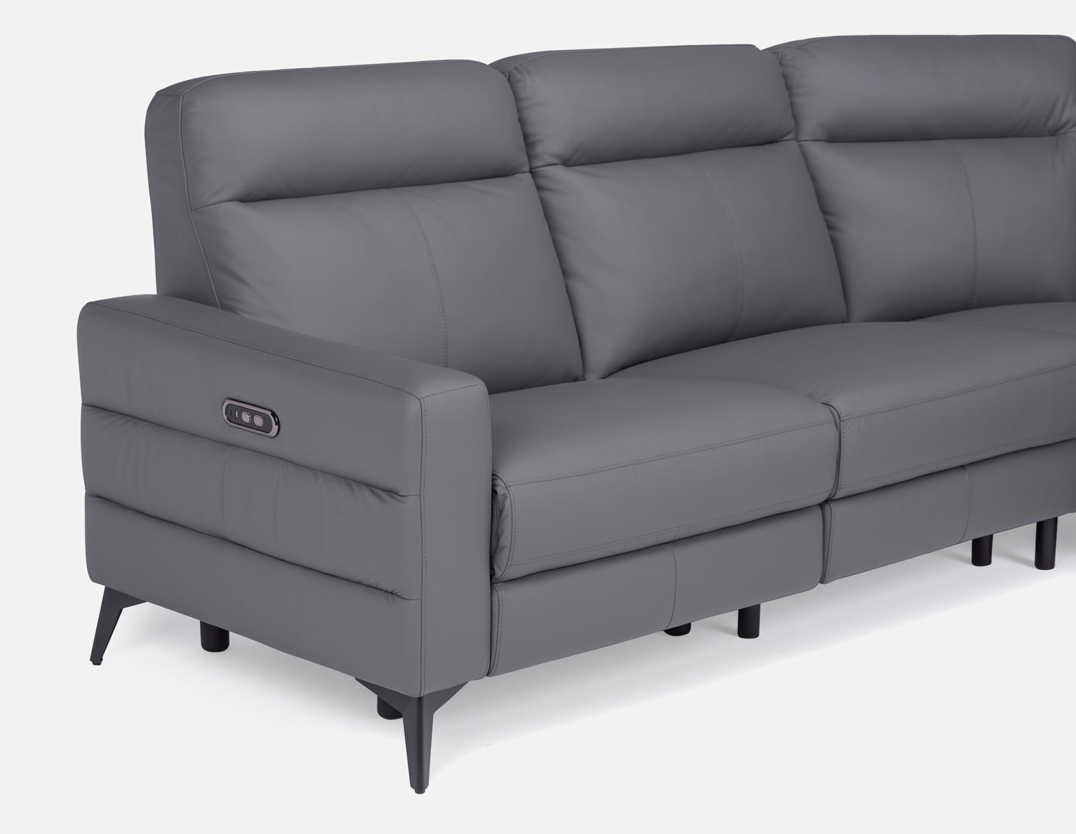 BILLIE canapé d'angle inclinable 100% cuir avec commande électrique côté  droit undefined