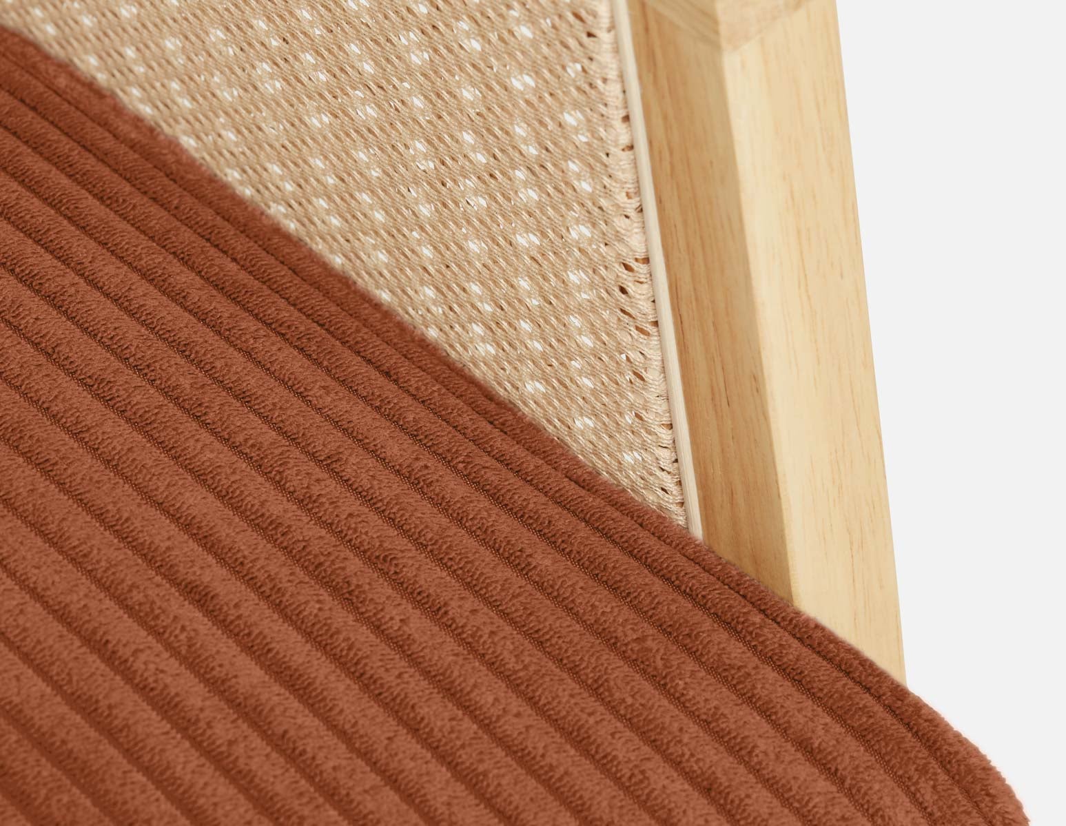 BECKETT armchair with corduroy and rattan accents undefined