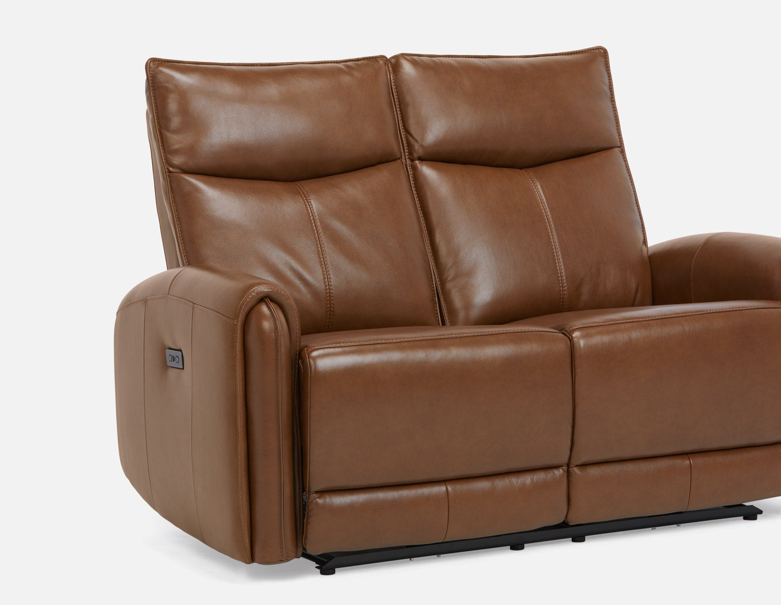 CALVERO contemporary power-reclining 100% leather loveseat with usb port undefined
