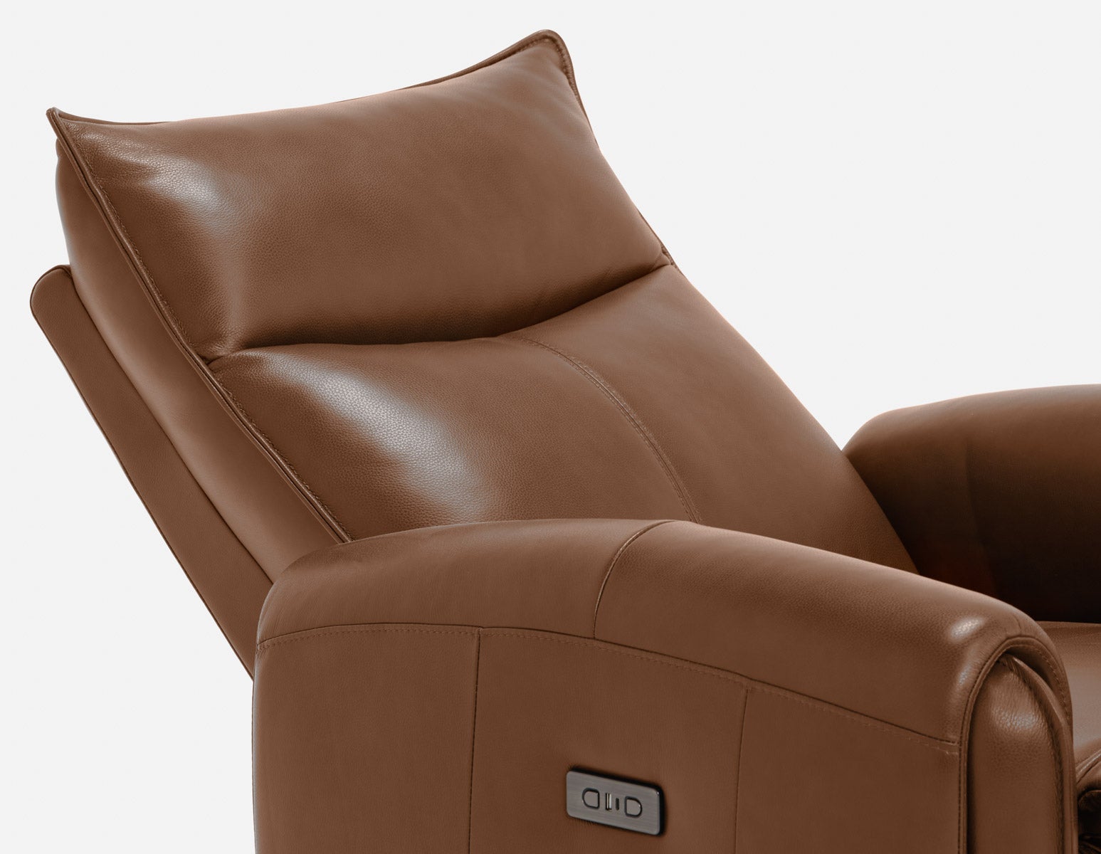 CALVERO contemporary power-reclining and glider 100% leather armchair with usb port undefined