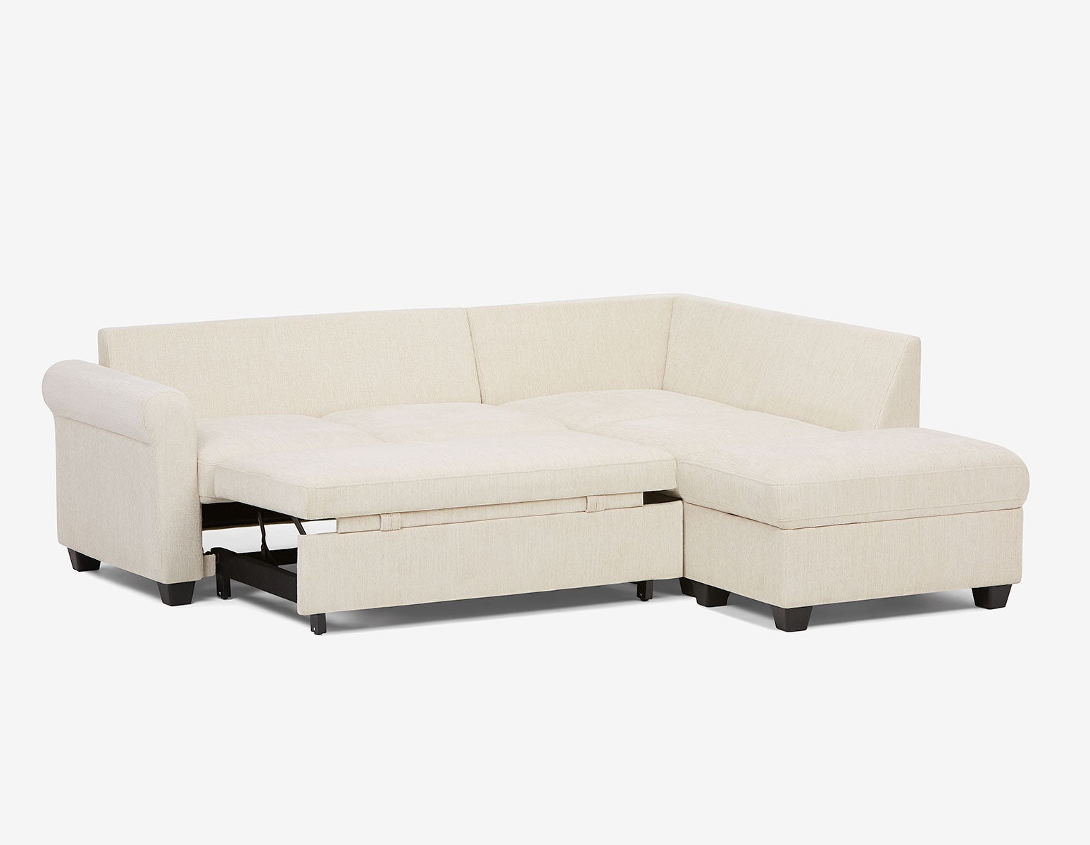 DELPHINE traditional right-facing sectional sofa-bed with storage undefined