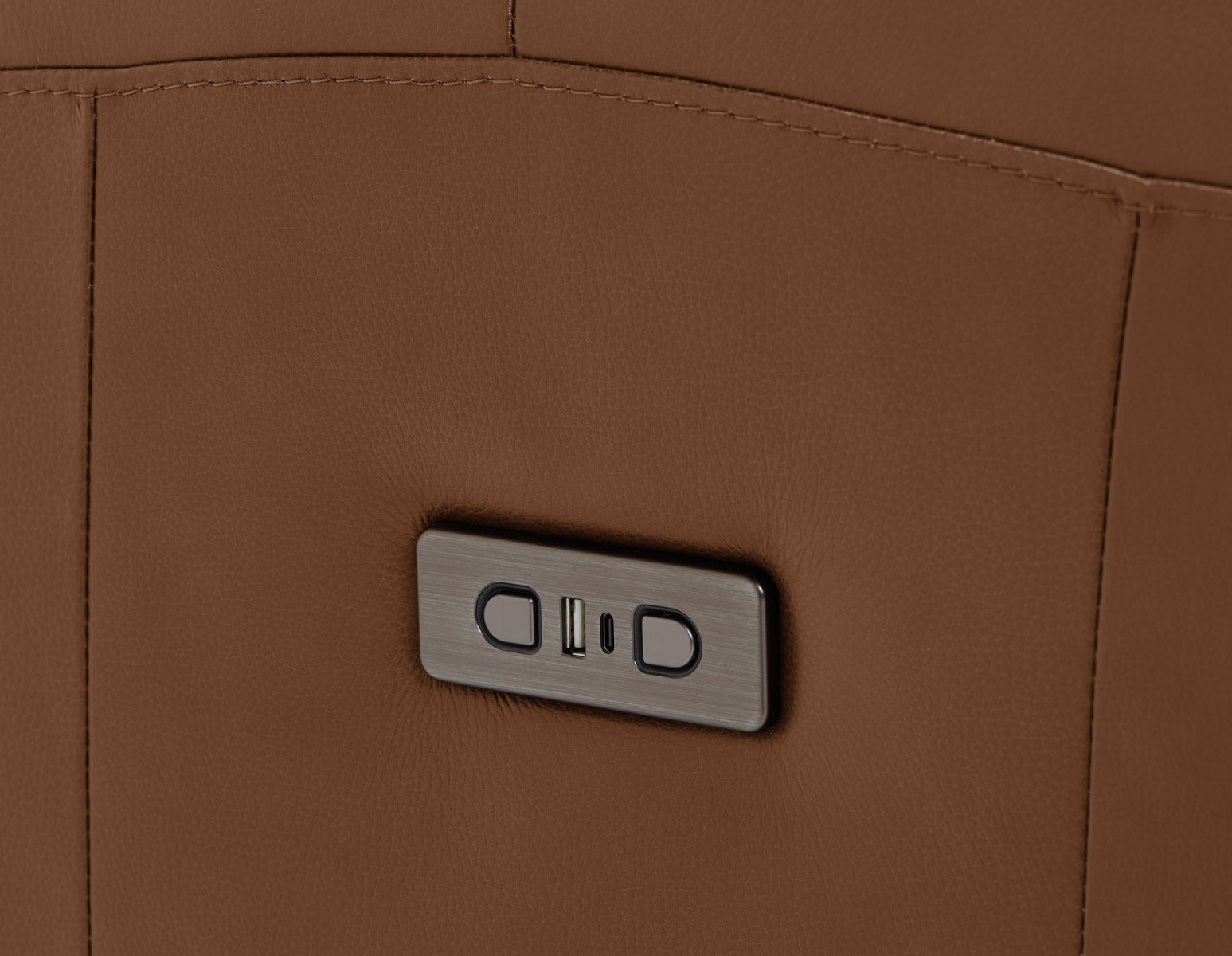CALVERO contemporary power-reclining and glider 100% leather armchair with usb port undefined