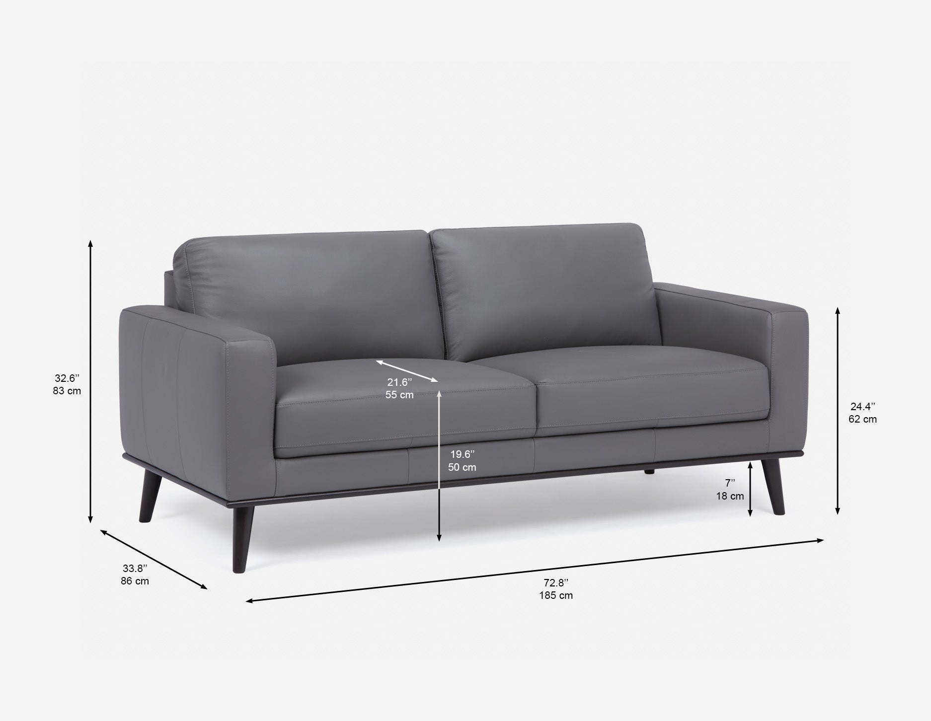 BETTA 100% leather mid century sofa undefined