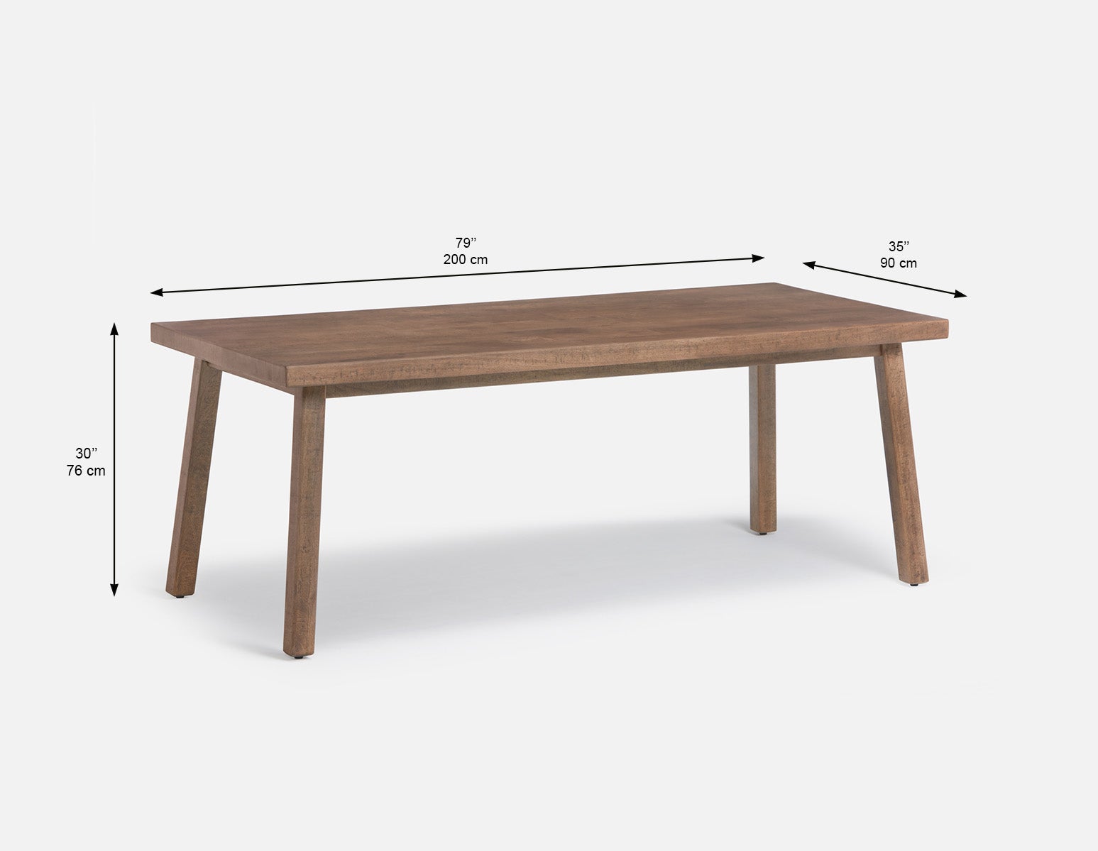 THESSALIA table de salle à manger en bois de manguier massif vieilli 200 cm rustique undefined