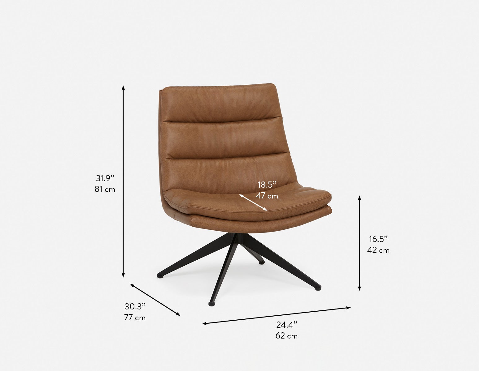DORADA Fauteuil pivotant 100% cuir undefined