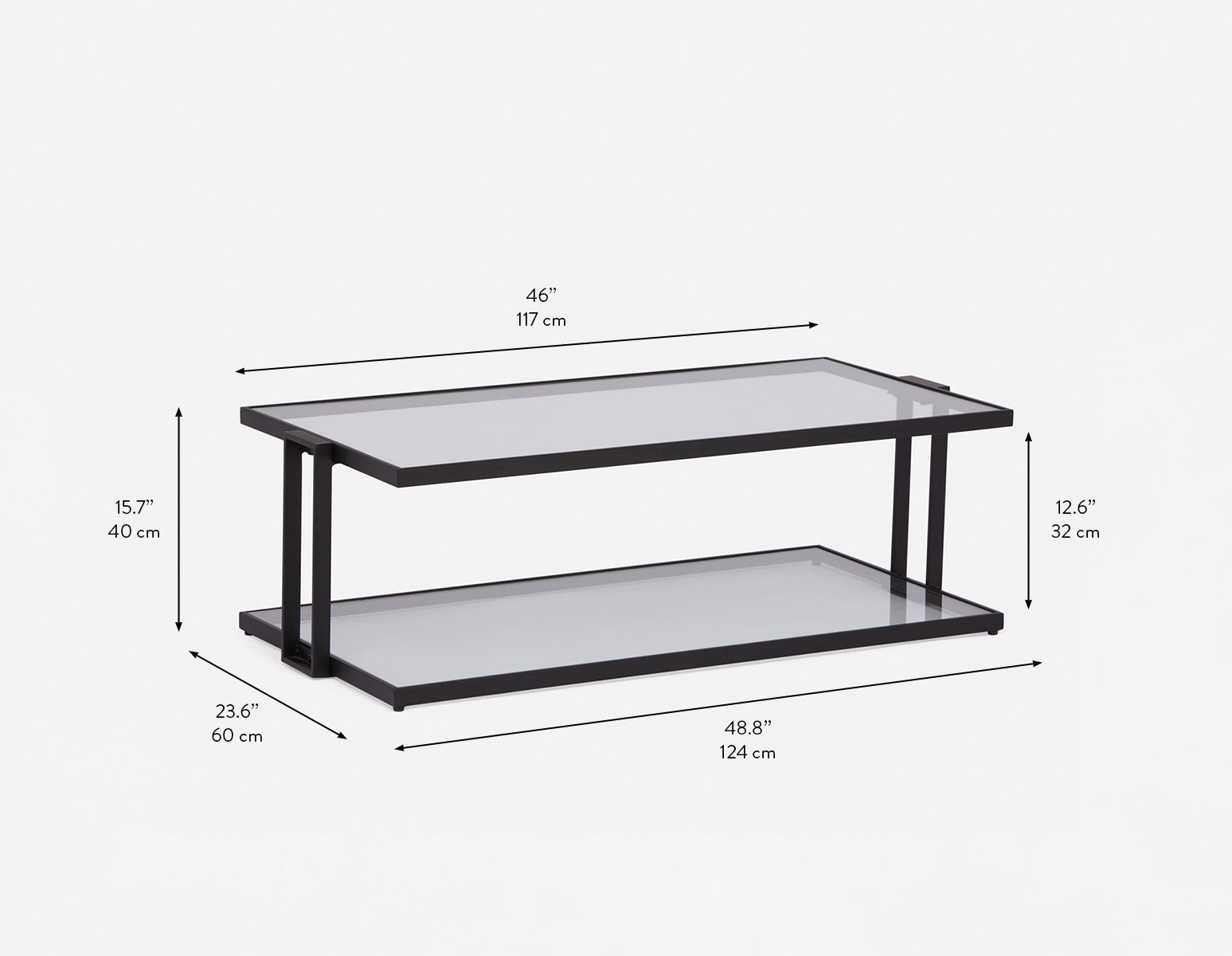 AGLAYA iron coffee table with tempered glass undefined