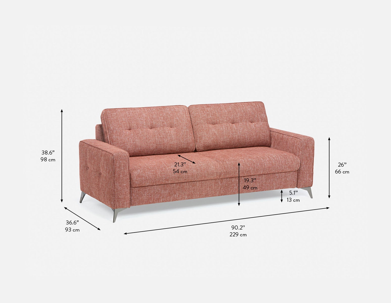 BRAD mid-century modern sofa-bed undefined