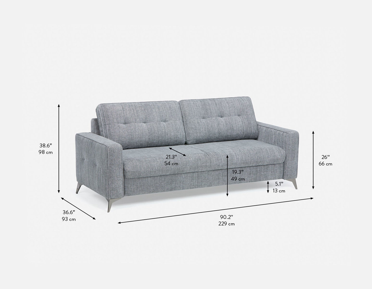 BRAD mid-century modern sofa-bed undefined