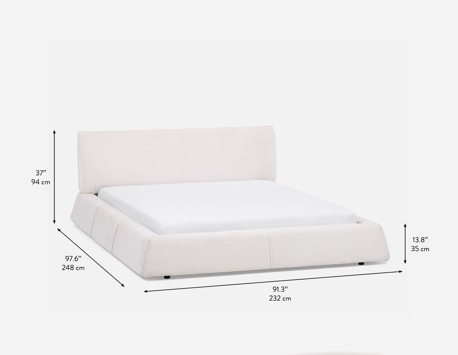 TESSA modern contemporary upholstered king size bed undefined