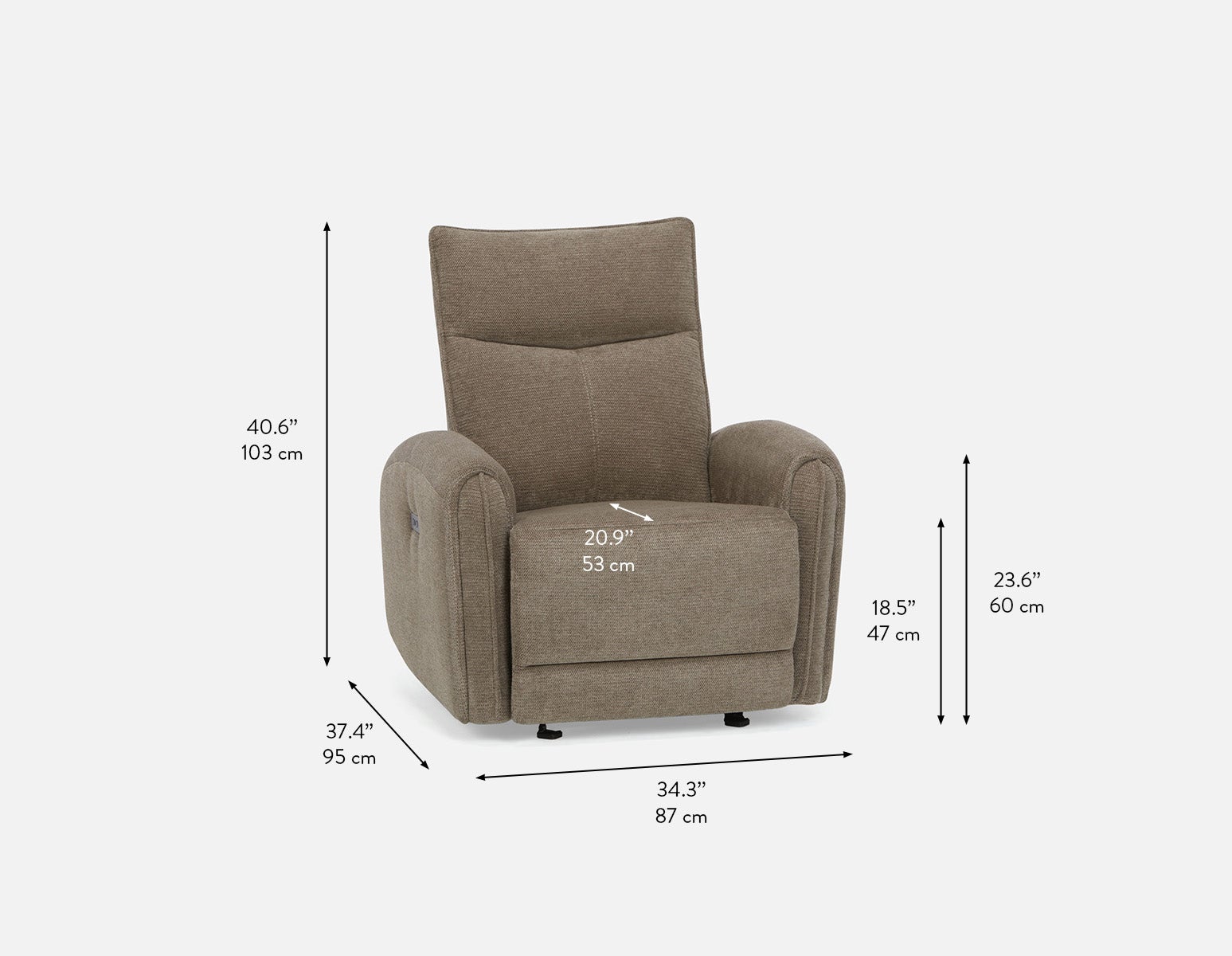CALVERO Fauteuil inclinable électrique et berçante contemporain avec port USB undefined