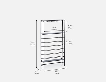 Saloon Rack Dimention JAZZ contemporary metal wine rack 75x145 cm | Structube