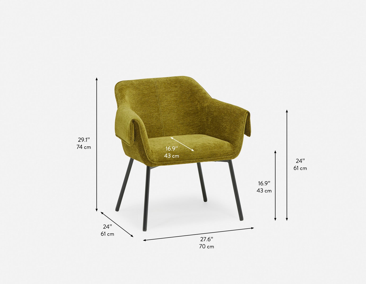 RALPH mid-century upholstered dining armchair undefined