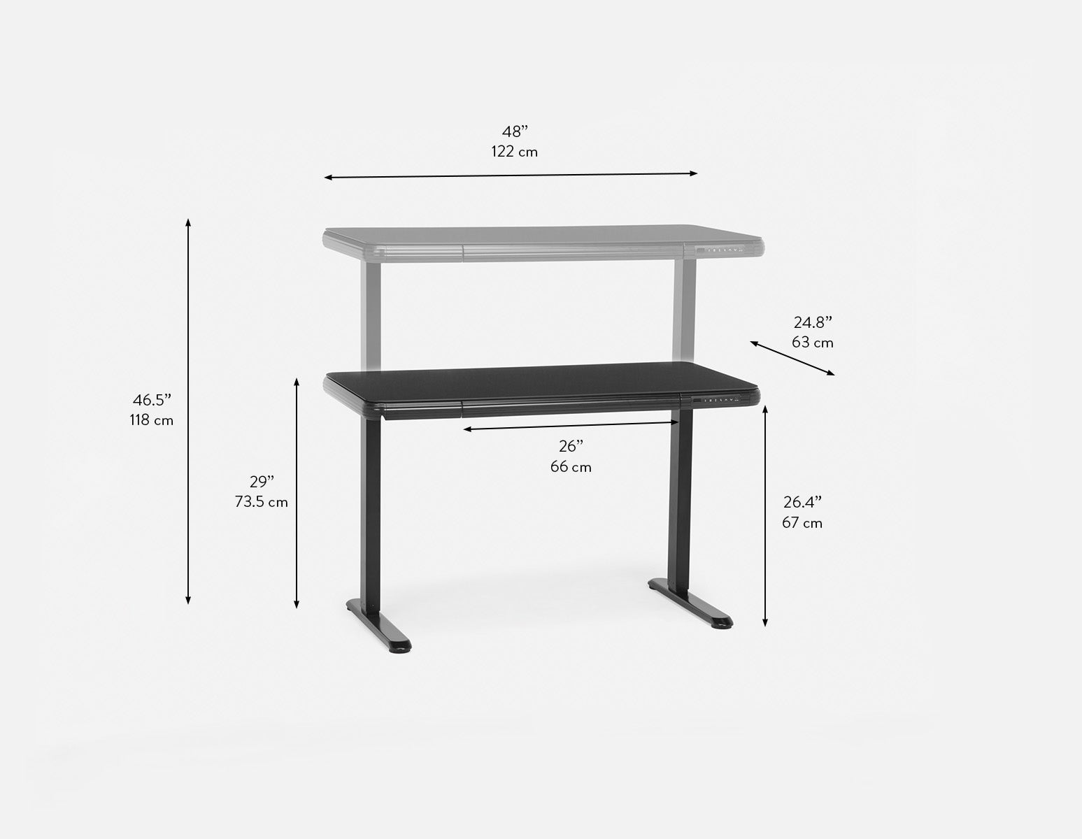 JETSON 2-stage single motor electric desk 120 cm undefined