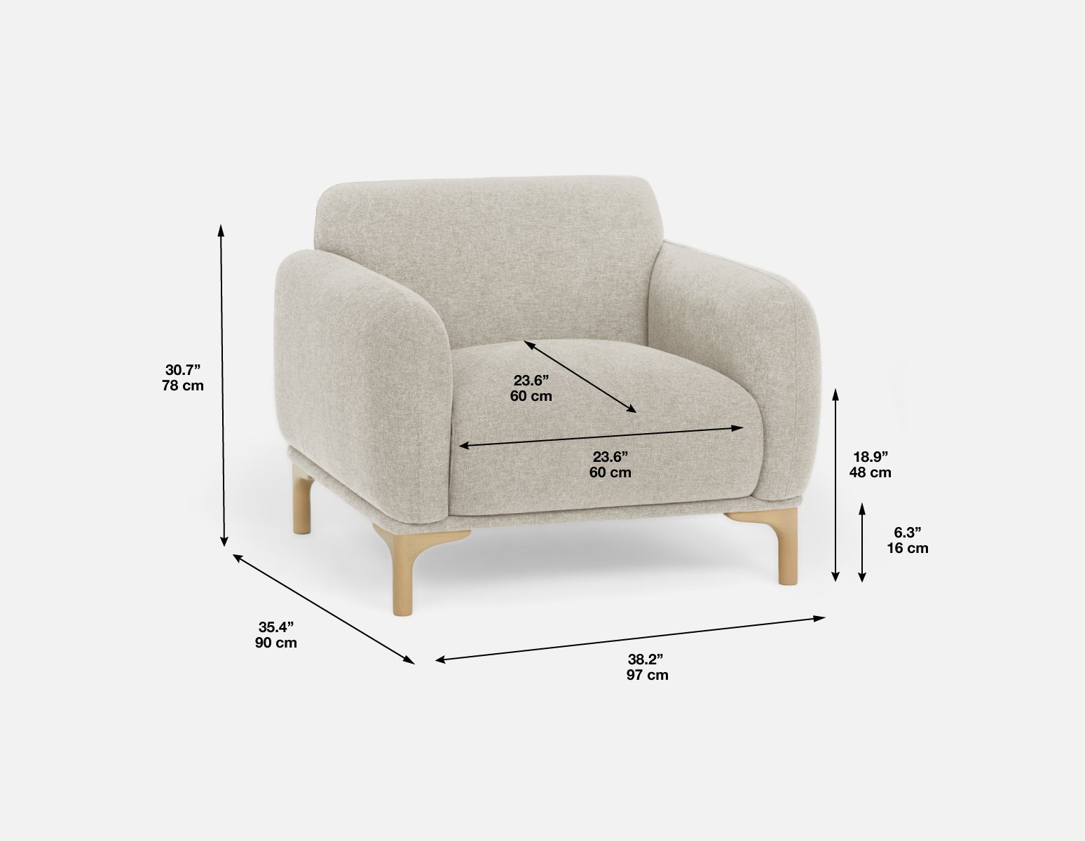 BRUX mid-century modern armchair undefined