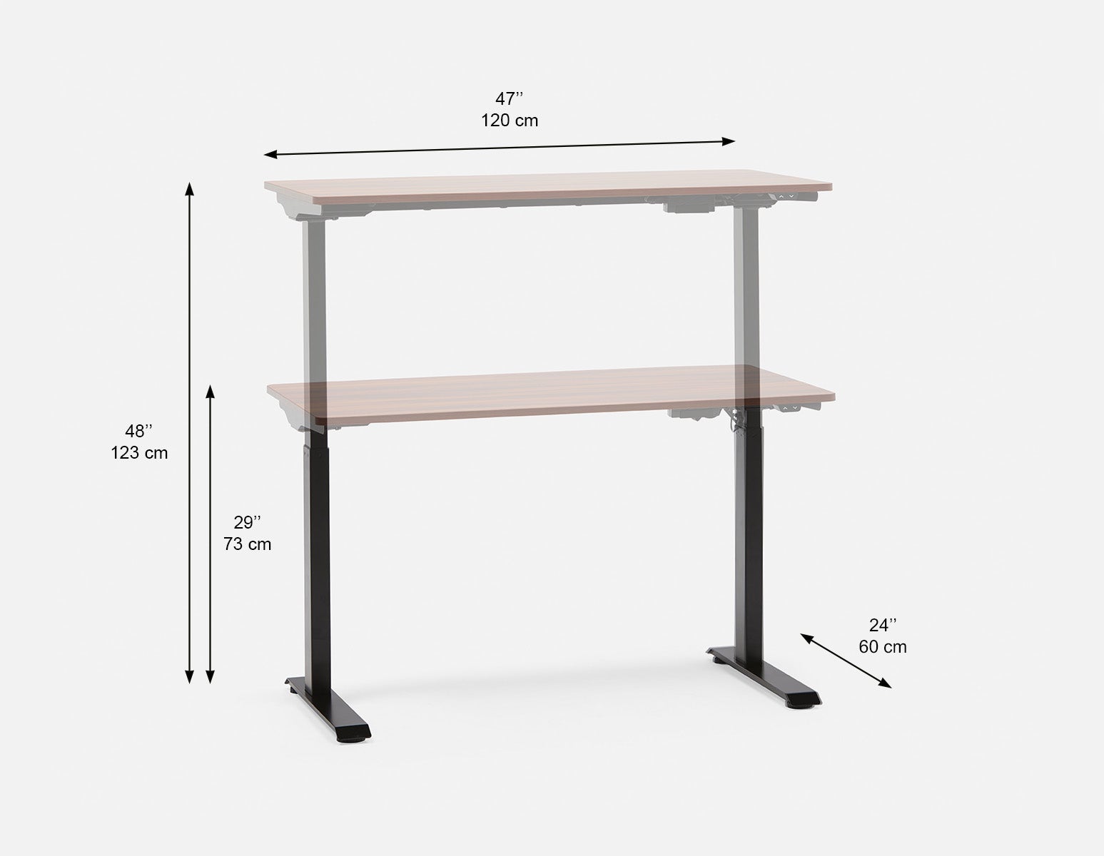 LEVER 2-stage single motor electric desk 120 cm (top included) undefined