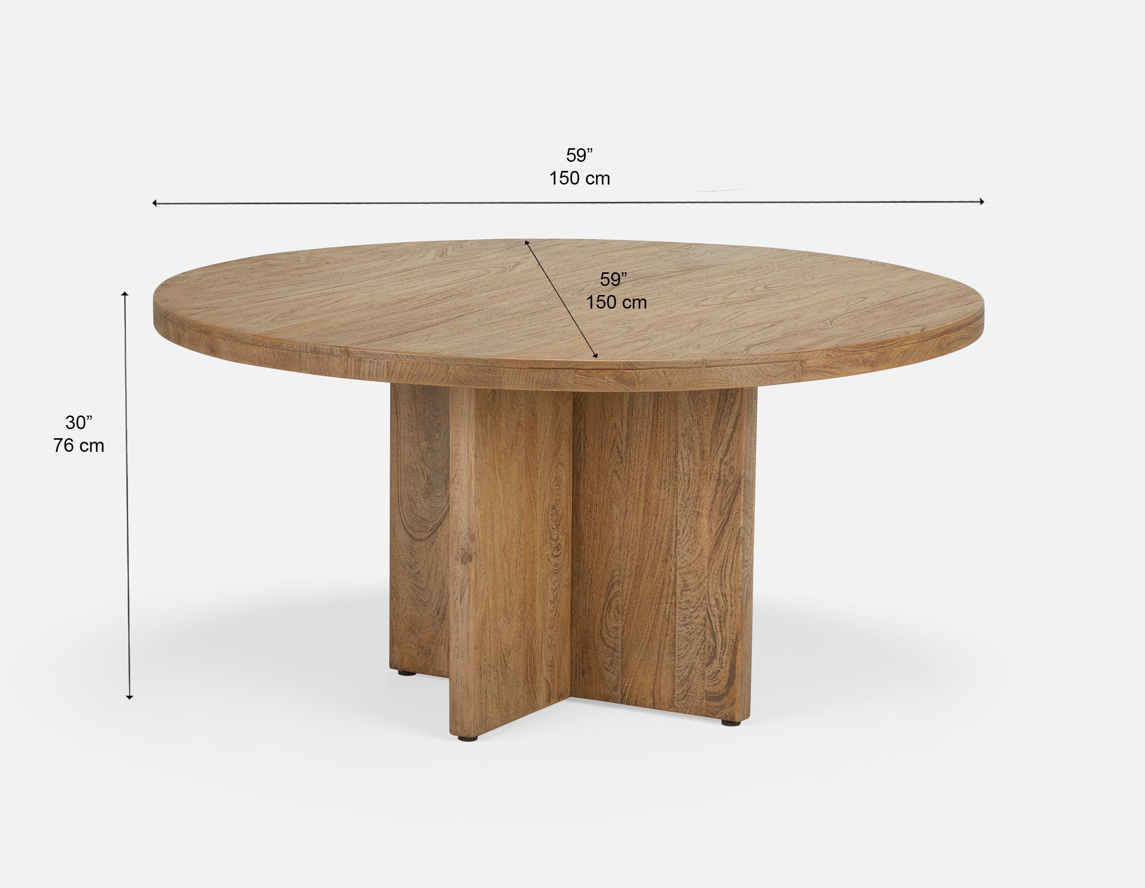 MISTRA recycled timber dining table 150 cm undefined