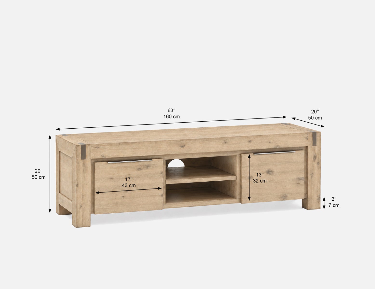 BREMEN modern farmhouse acacia wood media unit undefined