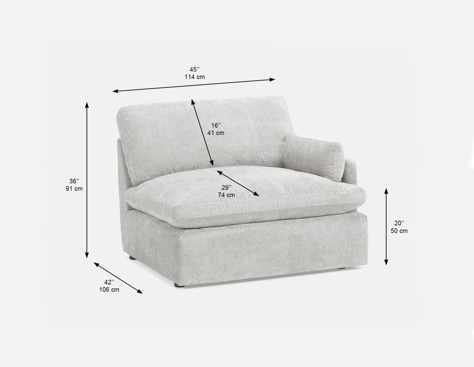 CHABLIS modular sofa right arm customize to fit your space undefined