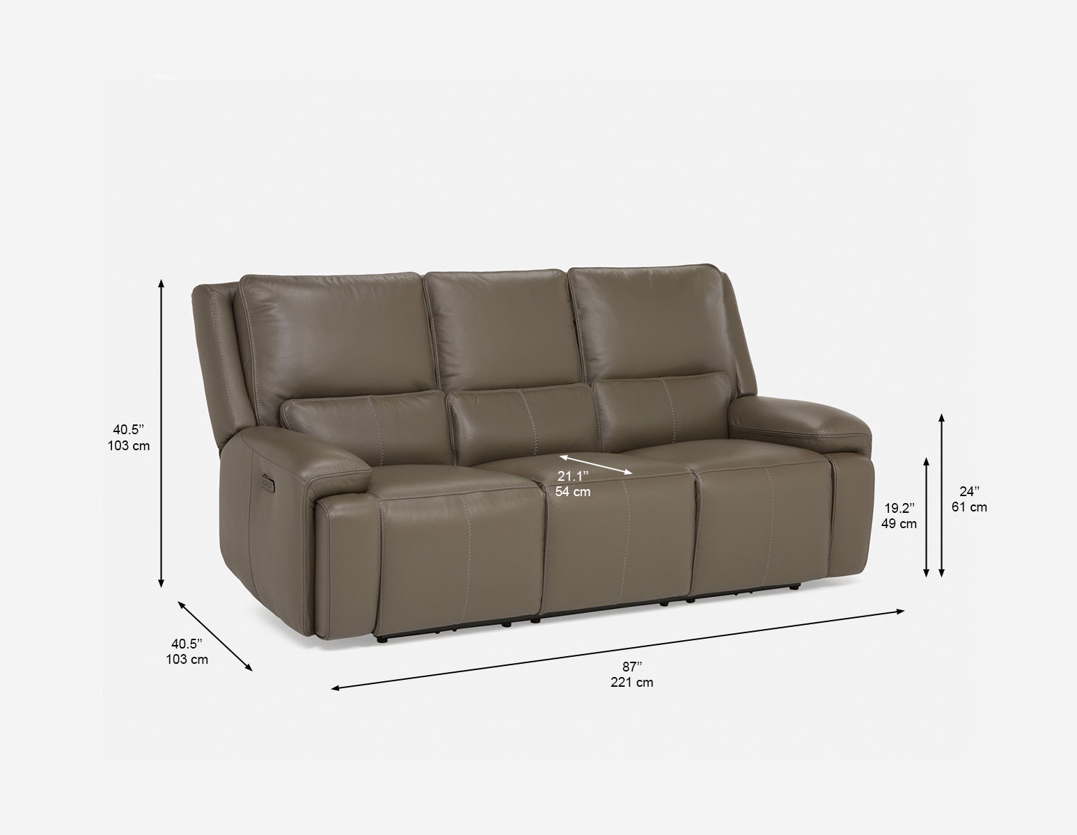 FAOUZI canapé inclinable en cuir contemporain undefined