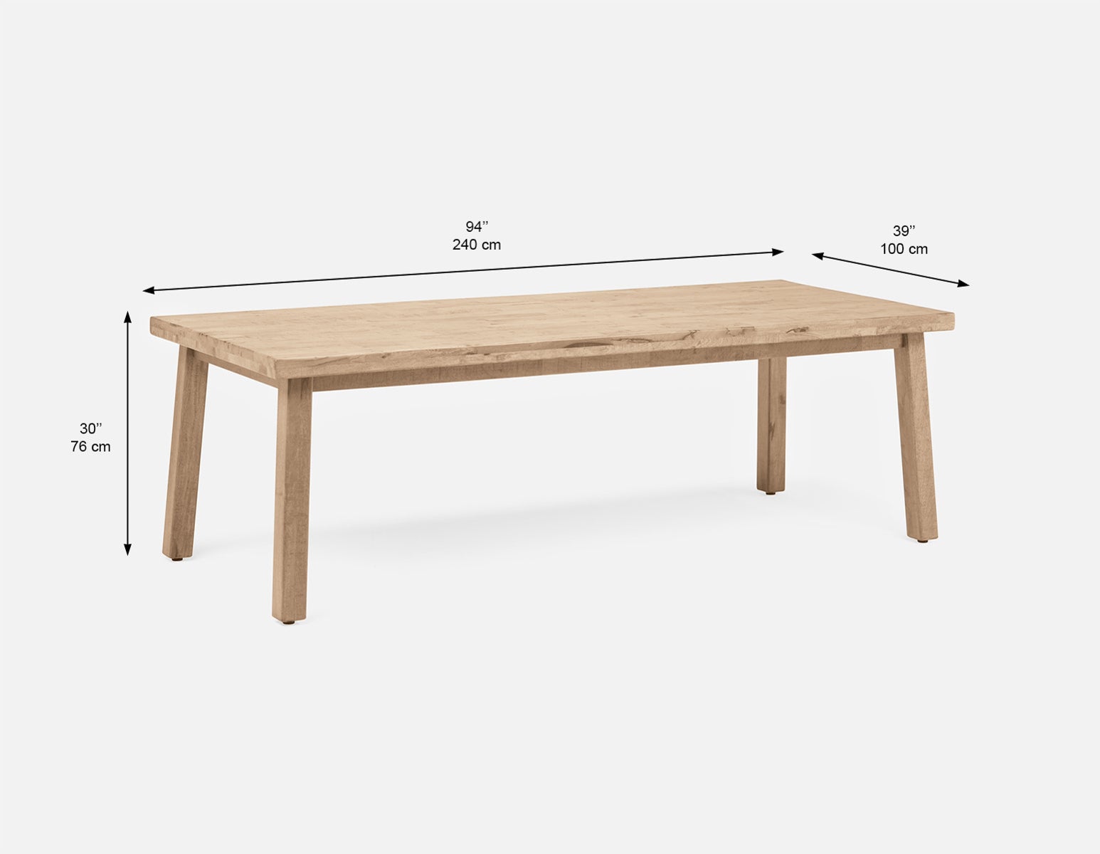 THESSALIA grande table de salle à manger en bois de manguier massif vieilli 240 cm undefined
