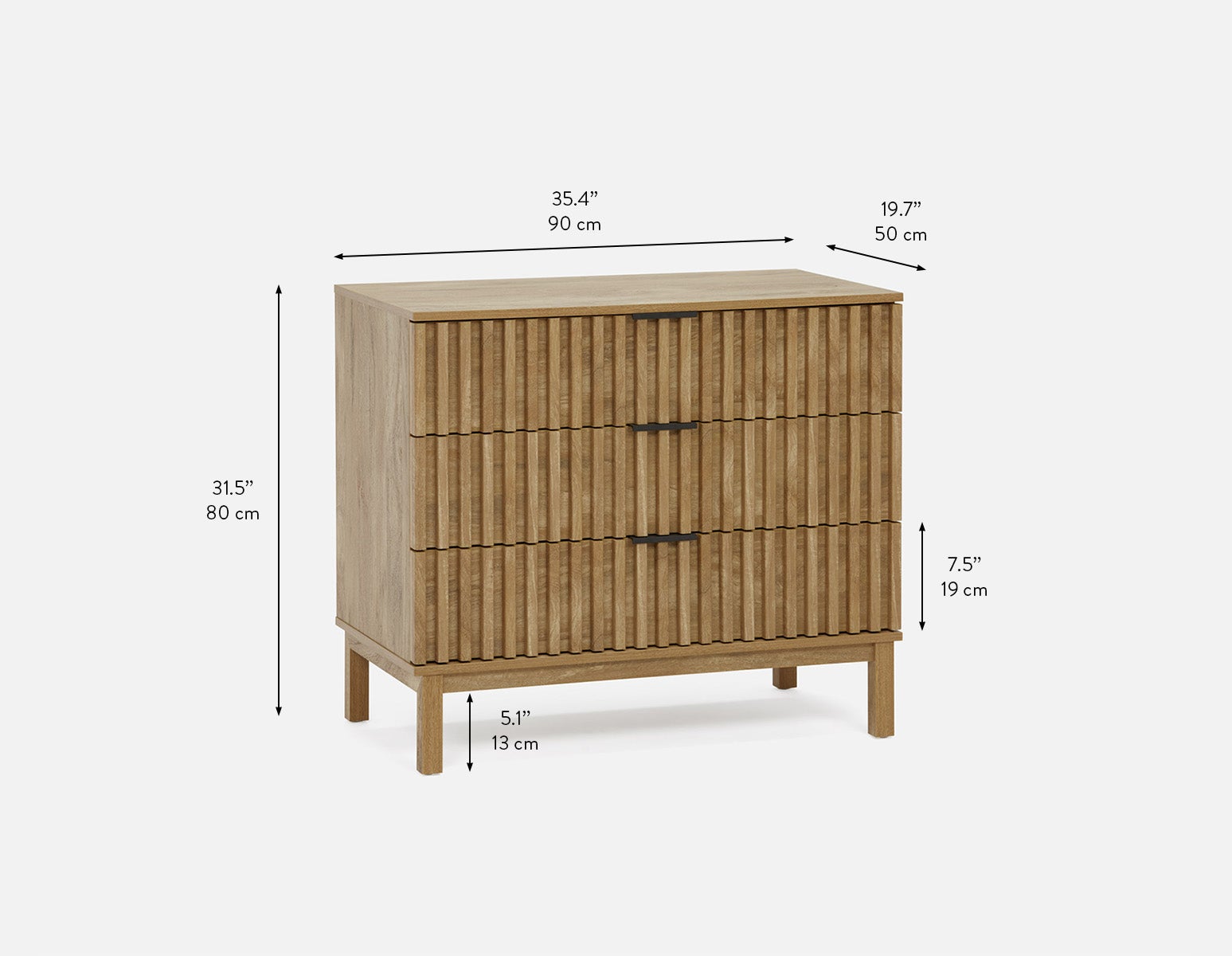 RIONA japandi style 3-drawer dresser undefined