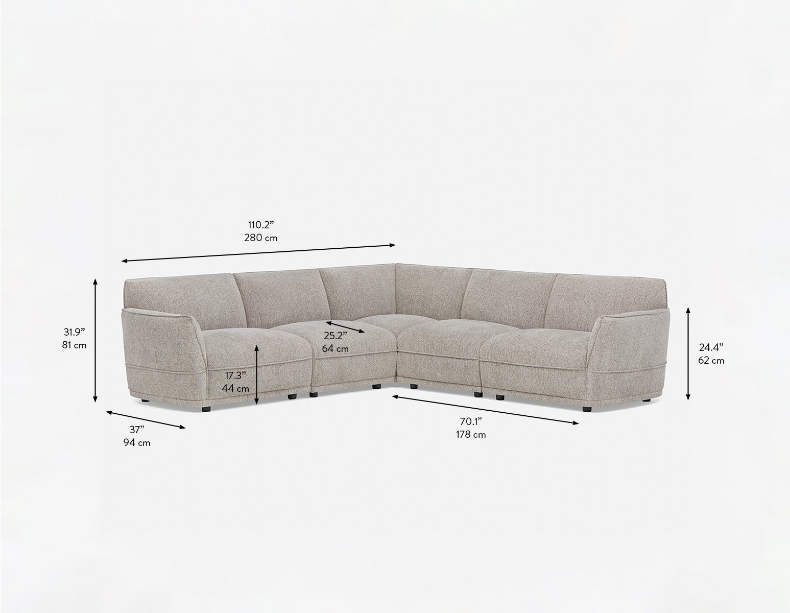 PAUL modern contemporary sectional sofa undefined