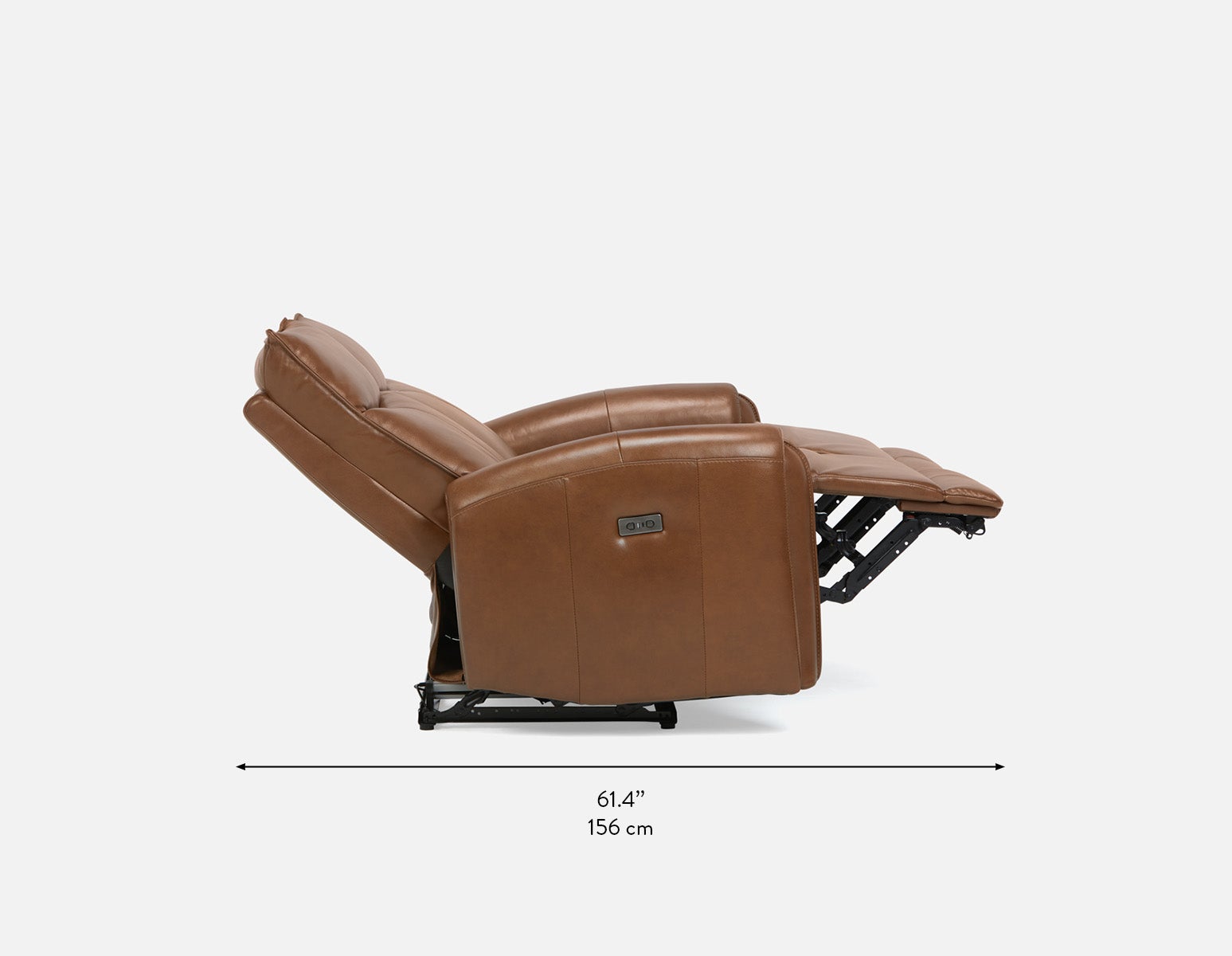 CALVERO contemporary power-reclining 100% leather loveseat with usb port undefined