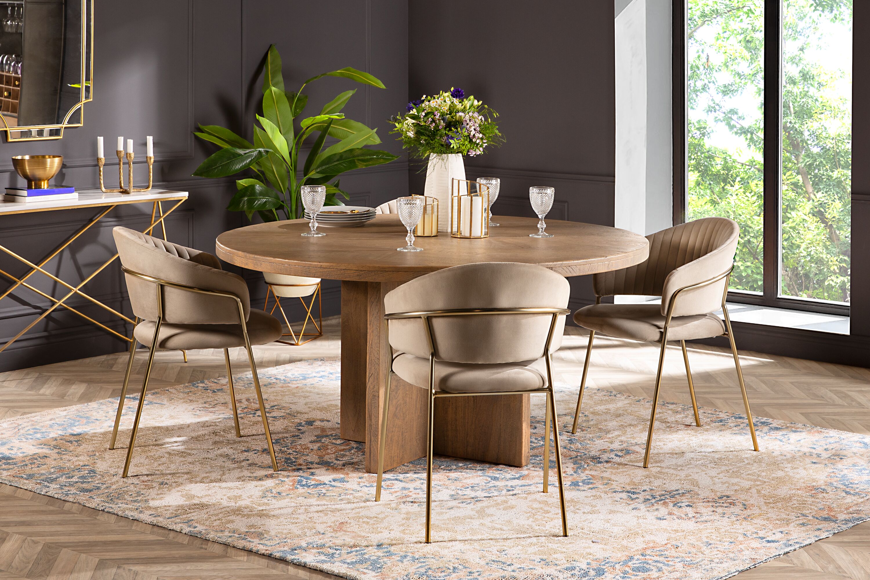 MISTRA recycled timber dining table 150 cm undefined