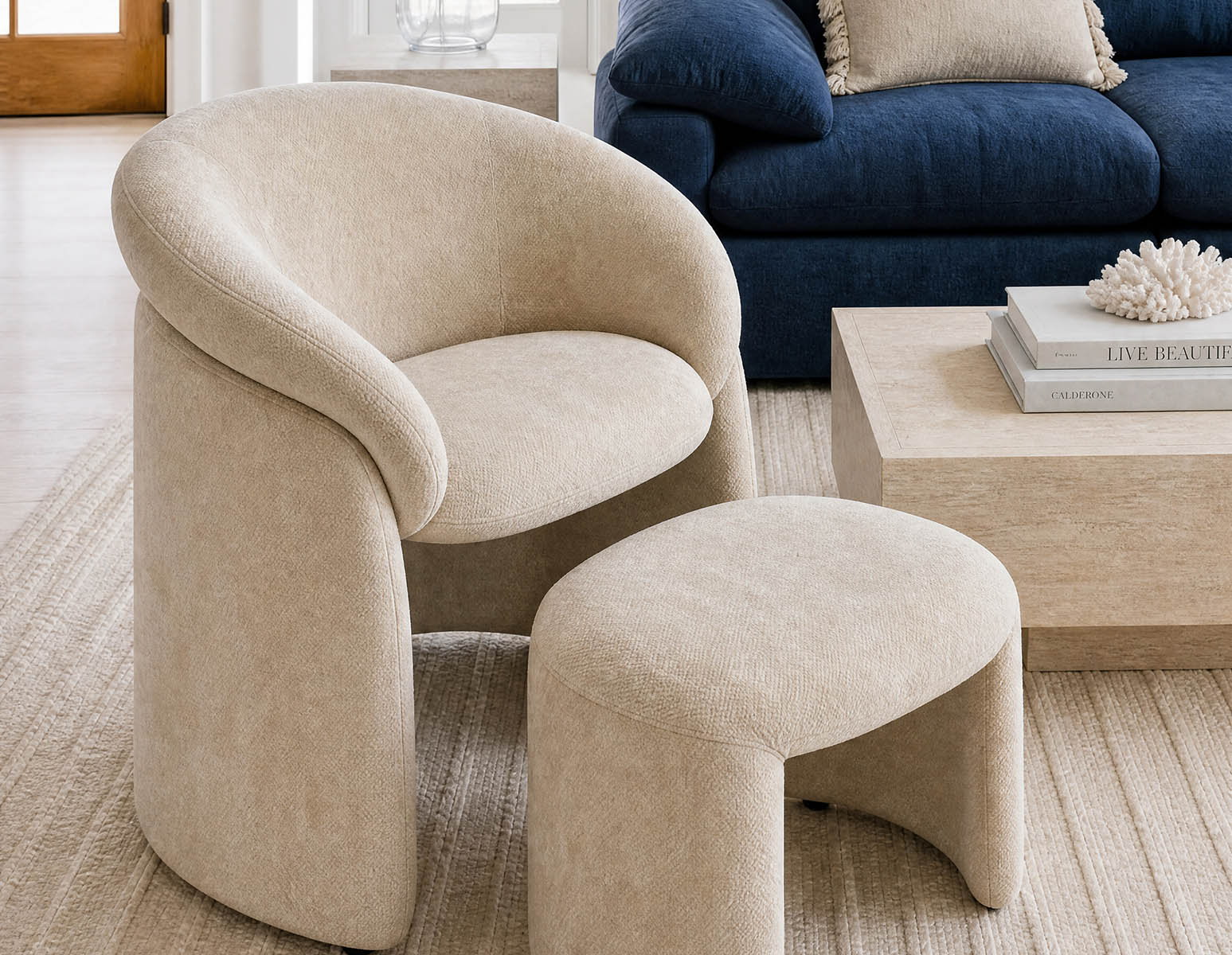 HANCHA chaise d'appoint moderne avec pouf undefined