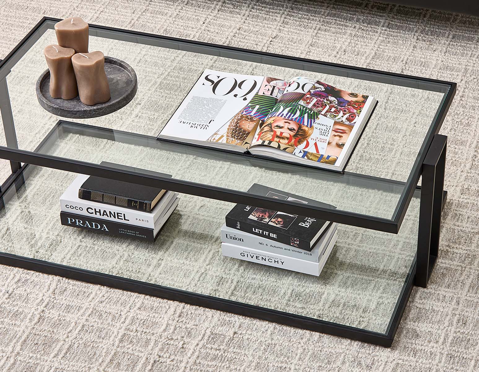 AGLAYA iron coffee table with tempered glass undefined