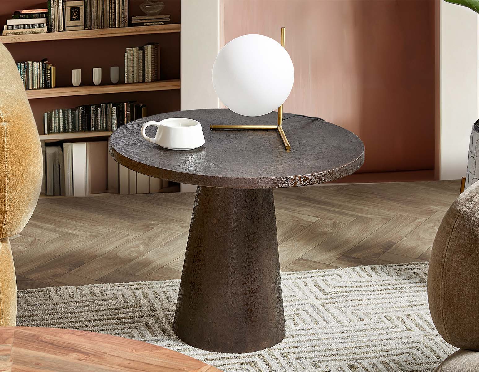 KERALA handcrafted aluminum end table 63 cm undefined