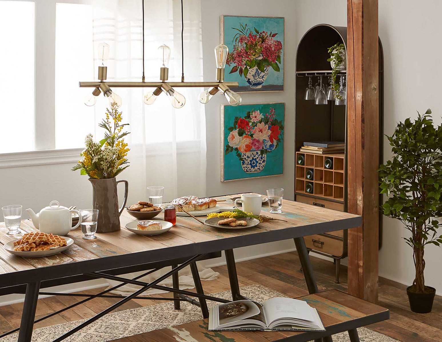 EVANS fir wood and metal wine cabinet undefined