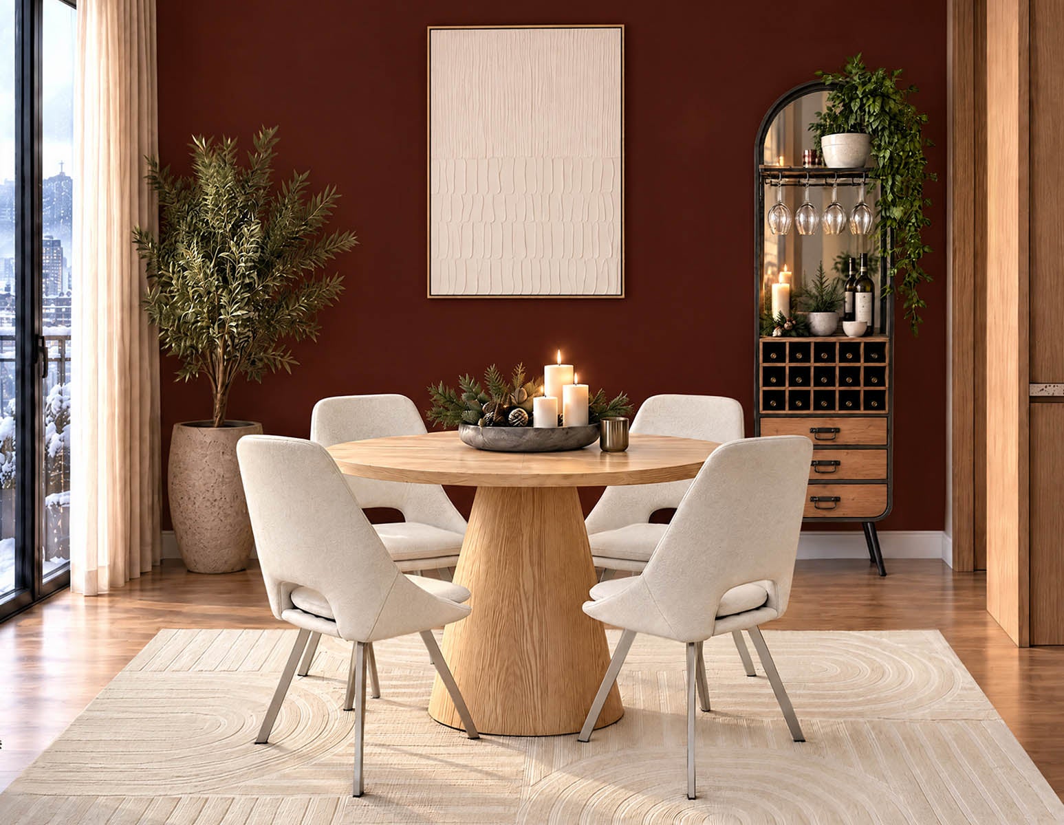 EVANS fir wood and metal wine cabinet undefined