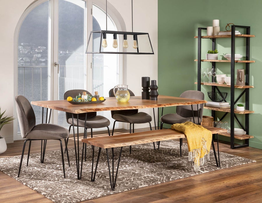 RENO solid acacia large wood dining table 210 cm undefined