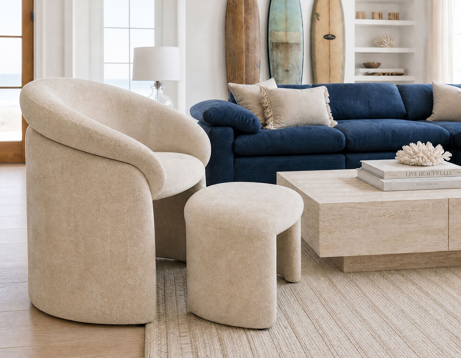 HANCHA chaise d'appoint moderne avec pouf undefined