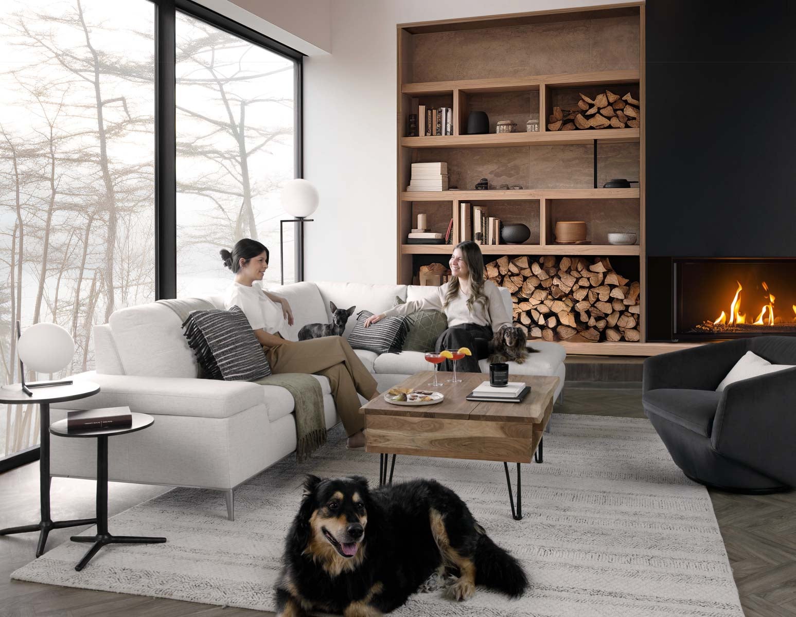ANDREW right-facing sectional sofa in performance fabric undefined