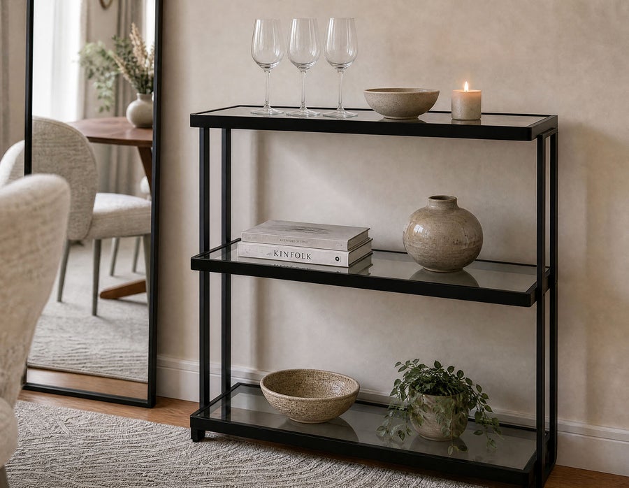 AGLAYA 3-Tier tempered Glass Shelves 84cm undefined