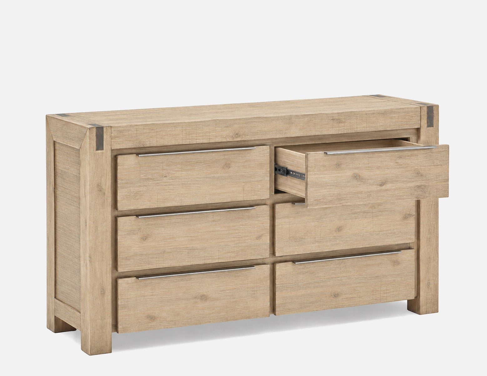 BREMEN modern farmhouse solid acacia wood 6-drawer dresser undefined