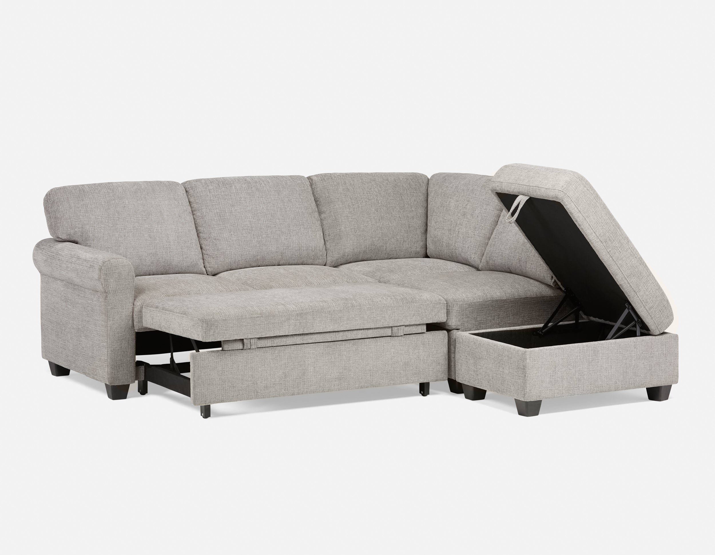 DELPHINE traditional right-facing sectional sofa-bed with storage undefined